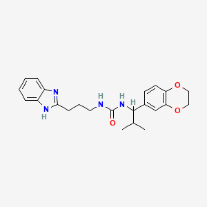 molecular formula C23H28N4O3 B7492186 1-[3-(1H-benzimidazol-2-yl)propyl]-3-[1-(2,3-dihydro-1,4-benzodioxin-6-yl)-2-methylpropyl]urea 