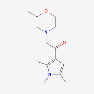 molecular formula C14H22N2O2 B7492188 2-(2-Methylmorpholin-4-yl)-1-(1,2,5-trimethylpyrrol-3-yl)ethanone 