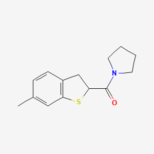 molecular formula C14H17NOS B7492280 (6-Methyl-2,3-dihydro-1-benzothiophen-2-yl)-pyrrolidin-1-ylmethanone 