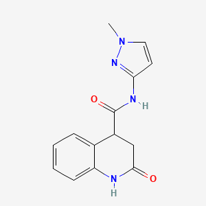 molecular formula C14H14N4O2 B7492298 N-(1-methylpyrazol-3-yl)-2-oxo-3,4-dihydro-1H-quinoline-4-carboxamide 