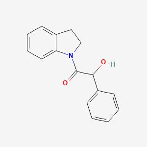 molecular formula C16H15NO2 B7492333 1-(2,3-Dihydroindol-1-yl)-2-hydroxy-2-phenylethanone 