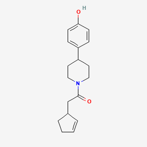 molecular formula C18H23NO2 B7492392 2-Cyclopent-2-en-1-yl-1-[4-(4-hydroxyphenyl)piperidin-1-yl]ethanone 