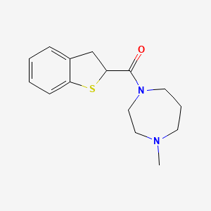 molecular formula C15H20N2OS B7492401 2,3-Dihydro-1-benzothiophen-2-yl-(4-methyl-1,4-diazepan-1-yl)methanone 