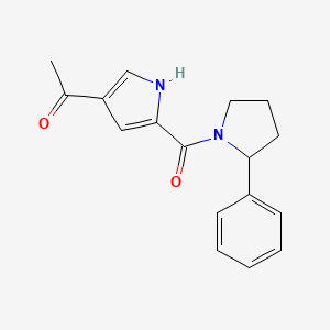 molecular formula C17H18N2O2 B7492429 1-[5-(2-phenylpyrrolidine-1-carbonyl)-1H-pyrrol-3-yl]ethanone 