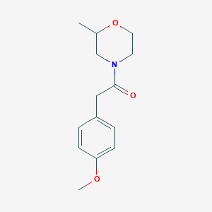 molecular formula C14H19NO3 B7492444 2-(4-Methoxyphenyl)-1-(2-methylmorpholin-4-yl)ethanone 