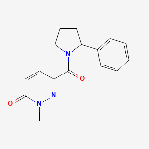 molecular formula C16H17N3O2 B7492452 2-Methyl-6-(2-phenylpyrrolidine-1-carbonyl)pyridazin-3-one 