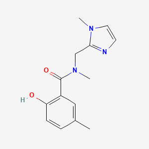 2-hydroxy-N,5-dimethyl-N-[(1-methylimidazol-2-yl)methyl]benzamide