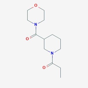 molecular formula C13H22N2O3 B7492501 1-[3-(Morpholinocarbonyl)piperidino]-1-propanone 