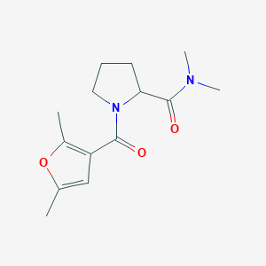 molecular formula C14H20N2O3 B7492518 1-(2,5-dimethylfuran-3-carbonyl)-N,N-dimethylpyrrolidine-2-carboxamide 