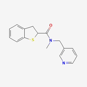 molecular formula C16H16N2OS B7492558 N-methyl-N-(pyridin-3-ylmethyl)-2,3-dihydro-1-benzothiophene-2-carboxamide 