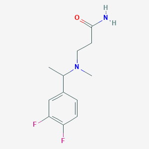 molecular formula C12H16F2N2O B7492570 3-[1-(3,4-Difluorophenyl)ethyl-methylamino]propanamide 