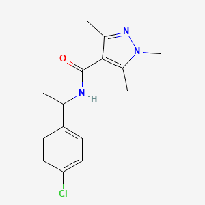 N-[1-(4-chlorophenyl)ethyl]-1,3,5-trimethylpyrazole-4-carboxamide