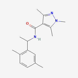 molecular formula C17H23N3O B7492631 N-[1-(2,5-dimethylphenyl)ethyl]-1,3,5-trimethylpyrazole-4-carboxamide 