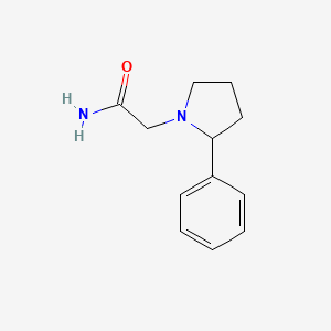 molecular formula C12H16N2O B7492646 2-(2-苯基吡咯烷-1-基)乙酰胺 