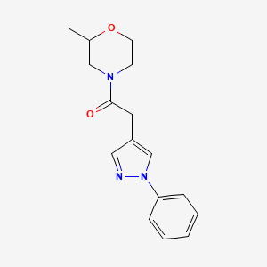 1-(2-Methylmorpholin-4-yl)-2-(1-phenylpyrazol-4-yl)ethanone