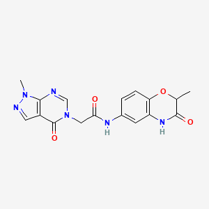 N-(2-methyl-3-oxo-4H-1,4-benzoxazin-6-yl)-2-(1-methyl-4-oxopyrazolo[3,4-d]pyrimidin-5-yl)acetamide