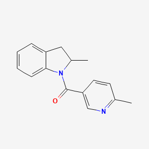 molecular formula C16H16N2O B7492767 (2-Methyl-2,3-dihydroindol-1-yl)-(6-methylpyridin-3-yl)methanone 