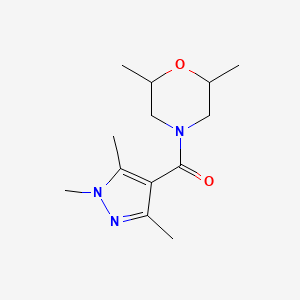 molecular formula C13H21N3O2 B7492774 (2,6-Dimethylmorpholin-4-yl)-(1,3,5-trimethylpyrazol-4-yl)methanone 