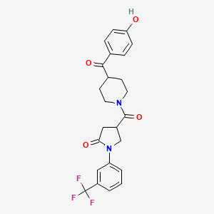 4-[4-(4-Hydroxybenzoyl)piperidine-1-carbonyl]-1-[3-(trifluoromethyl)phenyl]pyrrolidin-2-one