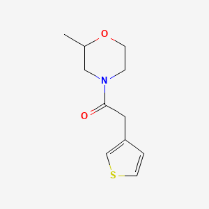 molecular formula C11H15NO2S B7492780 1-(2-Methylmorpholin-4-yl)-2-thiophen-3-ylethanone 