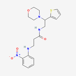 molecular formula C19H24N4O4S B7492781 N-(2-morpholin-4-yl-2-thiophen-2-ylethyl)-3-(2-nitroanilino)propanamide 