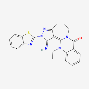 4-(1,3-Benzothiazol-2-yl)-18-ethyl-3-imino-4,5,10,18-tetrazatetracyclo[8.8.0.02,6.012,17]octadeca-1,5,12,14,16-pentaen-11-one