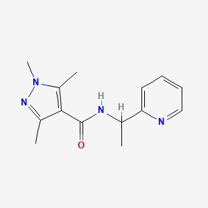 1,3,5-trimethyl-N-(1-pyridin-2-ylethyl)pyrazole-4-carboxamide