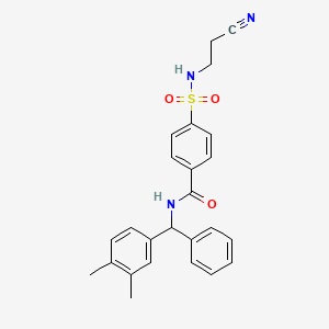 4-(2-cyanoethylsulfamoyl)-N-[(3,4-dimethylphenyl)-phenylmethyl]benzamide