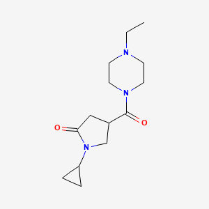 molecular formula C14H23N3O2 B7492887 1-Cyclopropyl-4-(4-ethylpiperazine-1-carbonyl)pyrrolidin-2-one 