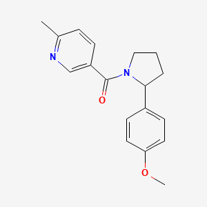 molecular formula C18H20N2O2 B7492899 [2-(4-Methoxyphenyl)pyrrolidin-1-yl]-(6-methylpyridin-3-yl)methanone 