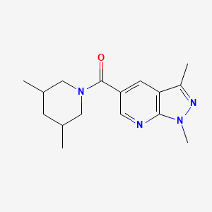 molecular formula C16H22N4O B7492921 (3,5-Dimethylpiperidin-1-yl)-(1,3-dimethylpyrazolo[3,4-b]pyridin-5-yl)methanone 