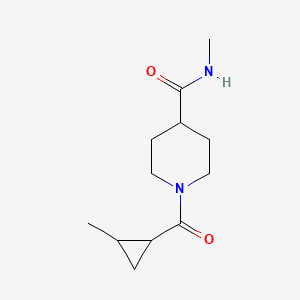 molecular formula C12H20N2O2 B7493000 N-methyl-1-(2-methylcyclopropanecarbonyl)piperidine-4-carboxamide 