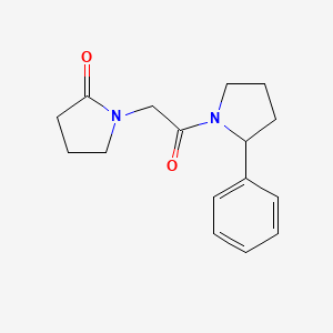 molecular formula C16H20N2O2 B7493055 1-[2-Oxo-2-(2-phenylpyrrolidin-1-yl)ethyl]pyrrolidin-2-one 