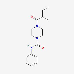 molecular formula C16H23N3O2 B7493067 4-(2-methylbutanoyl)-N-phenylpiperazine-1-carboxamide 