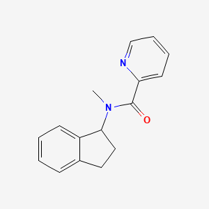 molecular formula C16H16N2O B7493074 N-(2,3-dihydro-1H-inden-1-yl)-N-methylpyridine-2-carboxamide 