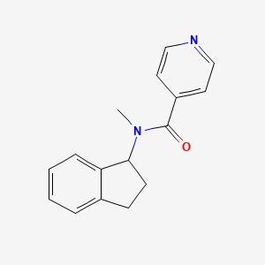 molecular formula C16H16N2O B7493088 N-(2,3-dihydro-1H-inden-1-yl)-N-methylpyridine-4-carboxamide 