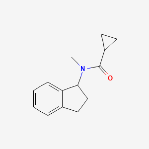 molecular formula C14H17NO B7493094 N-(2,3-dihydro-1H-inden-1-yl)-N-methylcyclopropanecarboxamide 