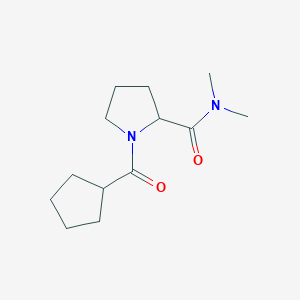 molecular formula C13H22N2O2 B7493102 1-(cyclopentanecarbonyl)-N,N-dimethylpyrrolidine-2-carboxamide 