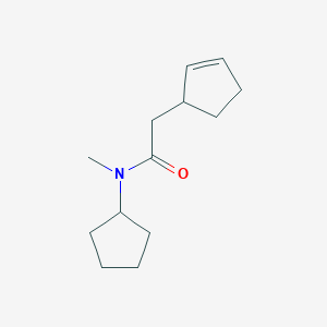 molecular formula C13H21NO B7493108 2-cyclopent-2-en-1-yl-N-cyclopentyl-N-methylacetamide 