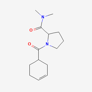 molecular formula C14H22N2O2 B7493121 1-(cyclohex-3-ene-1-carbonyl)-N,N-dimethylpyrrolidine-2-carboxamide 