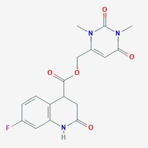 molecular formula C17H16FN3O5 B7493123 (1,3-dimethyl-2,6-dioxopyrimidin-4-yl)methyl 7-fluoro-2-oxo-3,4-dihydro-1H-quinoline-4-carboxylate 