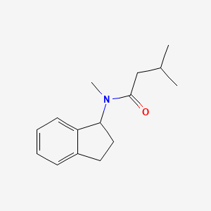 molecular formula C15H21NO B7493130 N-(2,3-dihydro-1H-inden-1-yl)-N,3-dimethylbutanamide 