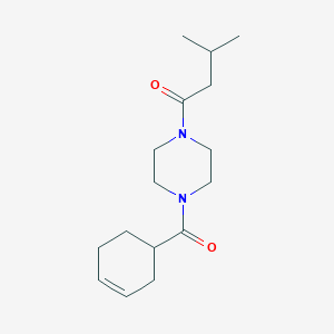 molecular formula C16H26N2O2 B7493146 1-[4-(Cyclohex-3-ene-1-carbonyl)piperazin-1-yl]-3-methylbutan-1-one 