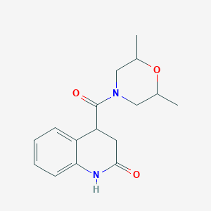 molecular formula C16H20N2O3 B7493161 4-(2,6-dimethylmorpholine-4-carbonyl)-3,4-dihydro-1H-quinolin-2-one 