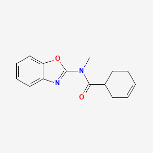 molecular formula C15H16N2O2 B7493167 N-(1,3-benzoxazol-2-yl)-N-methylcyclohex-3-ene-1-carboxamide 