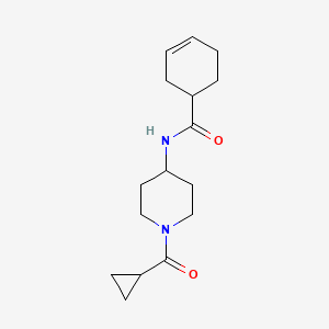 molecular formula C16H24N2O2 B7493178 N-[1-(cyclopropanecarbonyl)piperidin-4-yl]cyclohex-3-ene-1-carboxamide 