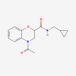 molecular formula C15H18N2O3 B7493197 4-acetyl-N-(cyclopropylmethyl)-2,3-dihydro-1,4-benzoxazine-2-carboxamide 