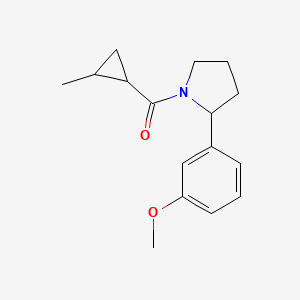 molecular formula C16H21NO2 B7493250 [2-(3-Methoxyphenyl)pyrrolidin-1-yl]-(2-methylcyclopropyl)methanone 