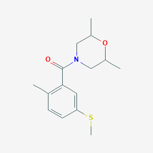 molecular formula C15H21NO2S B7493257 (2,6-Dimethylmorpholin-4-yl)-(2-methyl-5-methylsulfanylphenyl)methanone 