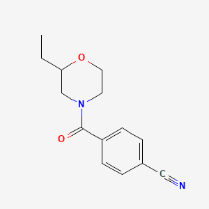 molecular formula C14H16N2O2 B7493264 4-(2-Ethylmorpholine-4-carbonyl)benzonitrile 